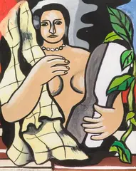 Baigneuse au buste et au drap by Georges Bauquier, 1948, Gouache sur papier, sold Sep 2025