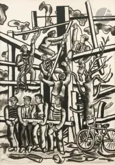 Les Constructeurs. 1953 by Fernand Léger, Aquatinte, sold Sep 2025
