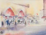 Venezia Pescheria rossa by Claude Carretta, 2008, Aquarelle, sold Sep 2025