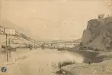 Baume-les-Dames, scène nocturne by Louis Aimé Japy, Encre, lavis d’encre et rehauts de gouache blanche, sold Sep 2025