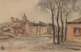 Vue de Caen by Fernand Herbo, 1937, Encre et aquarelle, sold Sep 2025