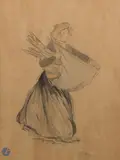 La Boulangère by Théophile Steinlen, Lavis d’encre et crayon, sold Sep 2025