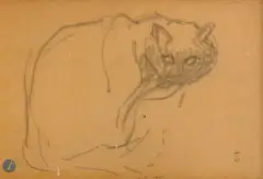 Le Chat chiffon by Théophile Steinlen, 1915, Crayon noir, sold Sep 2025