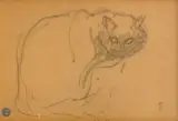 Le Chat chiffon by Théophile Steinlen, 1915, Crayon noir, sold Sep 2025