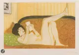 Modèle lisant. Juin 1898 by Théophile Steinlen, Eau-forte, pointe sèche et aquatinte sur zinc, sold Sep 2025