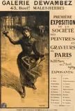 Première exposition de la Société des Peintres et Graveurs de Paris.Du 22 mars au 7 avril 1909. Galerie Dewambez [sic] by Théophile Steinlen, Affiche, sold Sep 2025