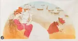 Sur la plage.Éventail. 1900 by Théophile Steinlen, Lithographie, sold Sep 2025