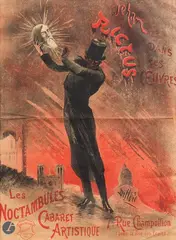 Jehan Rictus dans ses œuvres. Les Noctambules, cabaret artistique, 7 rue Champollion by Henri Patrice Dillon, Affiche, sold Sep 2025