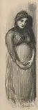 Fille by Théophile Steinlen, vers 1896, Crayon gras, sold Jul 2025