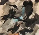 Composition by Jean Miotte, Encre et aquarelle, sold Jul 2025