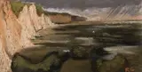 Falaises by Roseline Granet, vers 1990, Pastel, sold Jul 2025