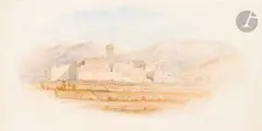 Vue des ruines de Baalbek, Liban by John Gilbert, Aquarelle, sold Jun 2025
