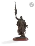 L'Islam vainqueur by Paul Émile Félix Raissiguier, Bronze à patine brune, sold Jun 2025