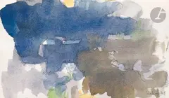 Composition by Paul Kallos, 1975, Aquarelle et encre, sold Jun 2025