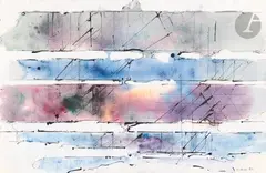 Strates by Paul Kallos, 1984, Encre et aquarelle, sold Jun 2025
