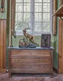 Deux cerfs by Clovis-Edmond Masson, Bronze à double patine doré et brun vert, sold May 2024