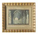 Projet de décor pour le théâtre de la Scala : deuxième scène du grand ballet d'Imelda et Boniface by Alessandro Sanquirico, Aquarelle, plume et encre noire; signée et légendée dans la marge, sold May 2024