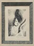 La chevelure by Marie Laurencin, 1951, Lithographie en noir, sold Apr 2024