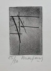 Sans titre. 1976 by André Marfaing, Eau-forte et aquatinte, sold Apr 2024
