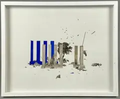 Second hasard by Claire Trotignon, 2018, Collage de gravures anciennes et gouache, sold Apr 2024