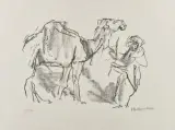 Le Marchand de chameaux, Marrakech. 1965 by Oskar Kokoschka, Lithographie, sold Apr 2024