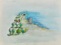 Spelunca n° 13, hiver 1977 by Martial Raysse, Gouache, sold Apr 2024