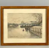 Paris, les quais, Notre-Dame by Georges Dominique Rouault, Aquarelle, sold Apr 2024