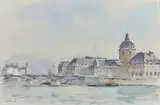 Paris, la passerelle des Arts et l'Institut by Michel Hertz, Aquarelle, sold Apr 2024