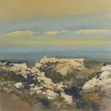 Le soir sur les Baux by Jacques Coquillay, Gouache, sold Apr 2024