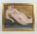 Nu assis by Michaela Nica, Aquarelle, sold Apr 2024