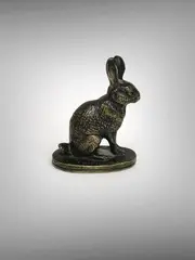 Lièvre assis by Joseph Chemin, Bronze à patine brune, sold Apr 2024