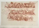 Projet de frise, peut-être pour le Château de Lunéville by Jean Girardet, Sanguine, sold Mar 2024
