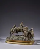 (DEPOSIT NEEDED - NO LIVE BID FOR THIS LOT) Le Tsar et les fauconniers Modèle créé en 1877 by Vassili Yacovlevitch Gratchev, Bronze à patine brune, sold Mar 2024