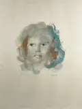 Visage by Léonor Fini, Lithographie, sold Feb 2024