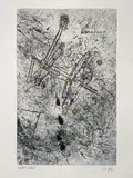 Composition, Droites libérées (poème de Henri Michaud) by Roberto Matta, Lithographie, sold Feb 2024