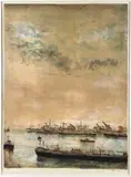 Les péniches by Bernard Gantner, Lithographie, sold Feb 2024