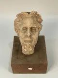Étude pour la tête de Saint Jean Baptiste by Gabrielle Maurion-Vidal, Terre cuite, sur socle en bois (Petits accidents, sold Jan 2024