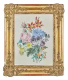 Jeté de fleurs by Adèle Riché, Aquarelle partiellement gouachée sur traits de crayon noir sur vélin, sold Dec 2023