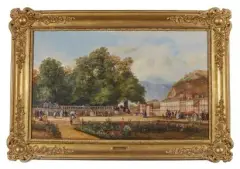 Vue du fort de la Bastille depuis le jardin de ville à Grenoble by Théodore Ravanat, Toile d'origine, sold Dec 2023