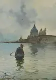 Reflets devant la Salute by Alberto Prosdocimi, Aquarelle, sold Dec 2023