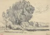 Bessy-sur-Cure by Maximilien Luce, vers 1907, Lavis d'encre sur traits de crayon signé en bas à droite et porte le timbre de l'atelier e, sold Dec 2022