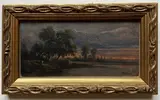 Coucher de soleil by Théodore Ghirardi, Aquarelle miniature sur papier, sold Dec 2022