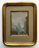 Les tailleurs de pierre by Aman Cyboulle, Gouache signée des initiales en bas vers la droite, sold Dec 2022