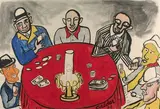 La partie de cartes by Alexander Calder, 1974, Gouache, sold Oct 2022