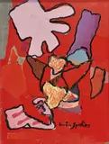Sans titre rouge by Marie Sperling, Gouache signée en bas à droite Provenance : famille de l'artiste, sold Oct 2022