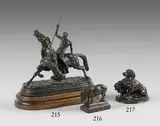 Ravageot et Ravageole by Emmanuel Frémiet, Épreuve en bronze à patine médaille, sold Oct 2022