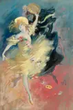 Danseuse au tambourin by Jules Chéret, Pastel sur papier marouflé sur toile, sold Jun 2022