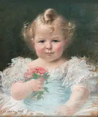 Portrait de François Vernes enfant by Charles Léandre, 1898, Pastel, sold Jun 2022