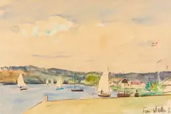 Régates à Meulan by Jean Helleu, Aquarelle, sold Jun 2022