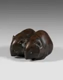 Couple de hamsters by Josette Hébert-Coëffin, Épreuve en bronze patiné, sold Jun 2022